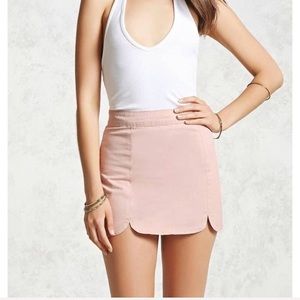 Forever21 baby pink scallop skirt size medium
